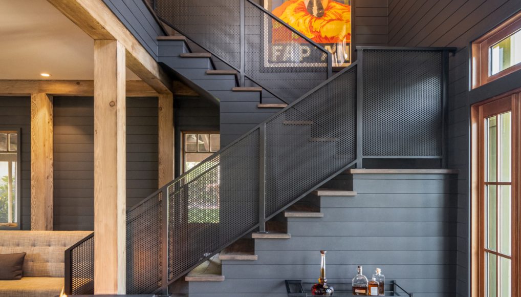 Two-story custom barn remodel featuring After of stairway by Sonoma County's Premier Firm for Custom Homes + Remodeling, LEFF Design Build.